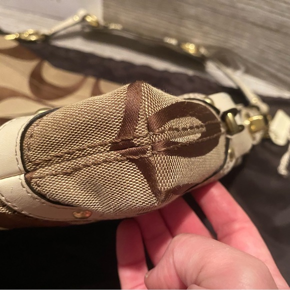 Used in Good Condition Coach Brown and Tan Carly Hobo Purse - Picture 4 of 10